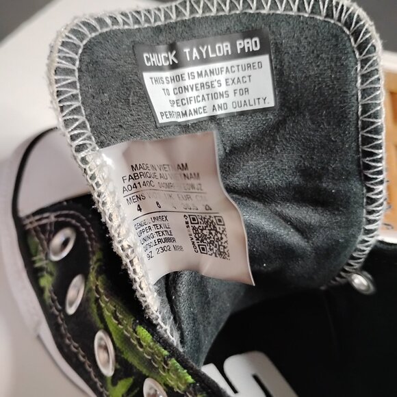 Converse Chuck Taylor All Star Pro 2000s Black & Green High Top Mens Size 5 - Picture 14 of 16